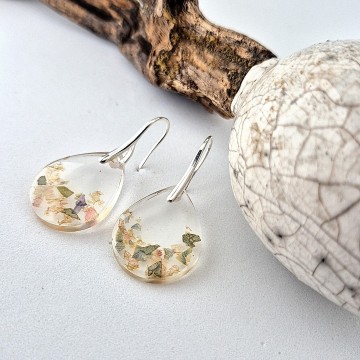 Licht gewicht oorbellen met haak epoxy en bloemen