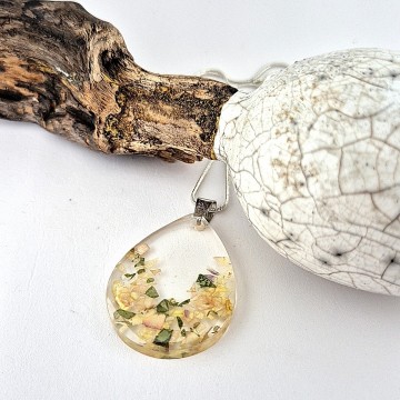 Druppel vormige epoxy hanger met bloemen