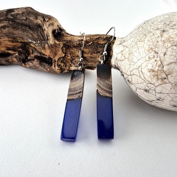 Hout hars hang oorbellen