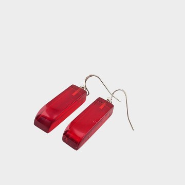 rode handgemaakte oorbellen