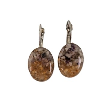 Zilver plated oorbellen met epoxy